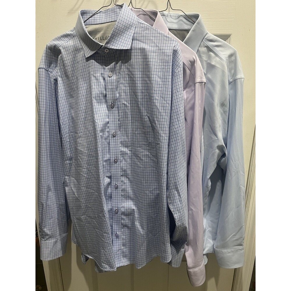 Twillory Performance Button Up Shirts Mens 17 34/35 Blue Purple  - Lot Of 3